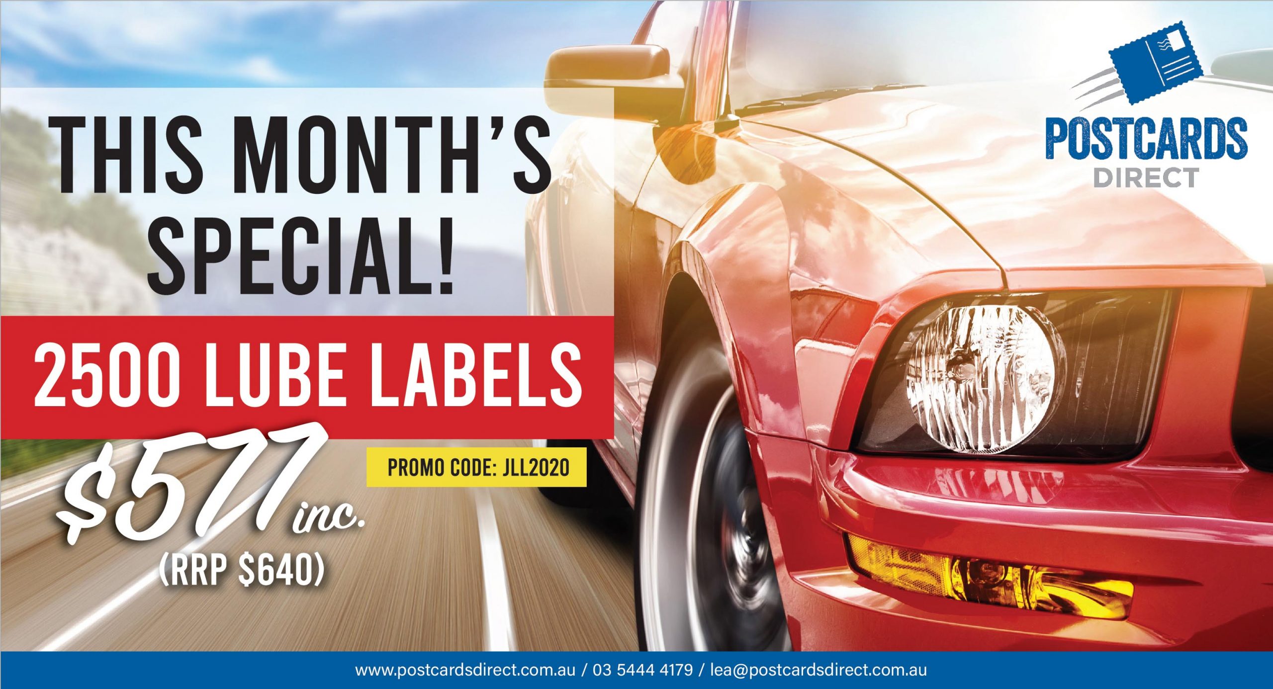 Postcards Direct Lube Labels Promo